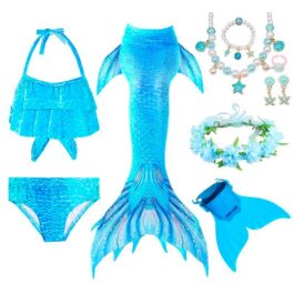 Blaues Meerjungfrauenflossen Set